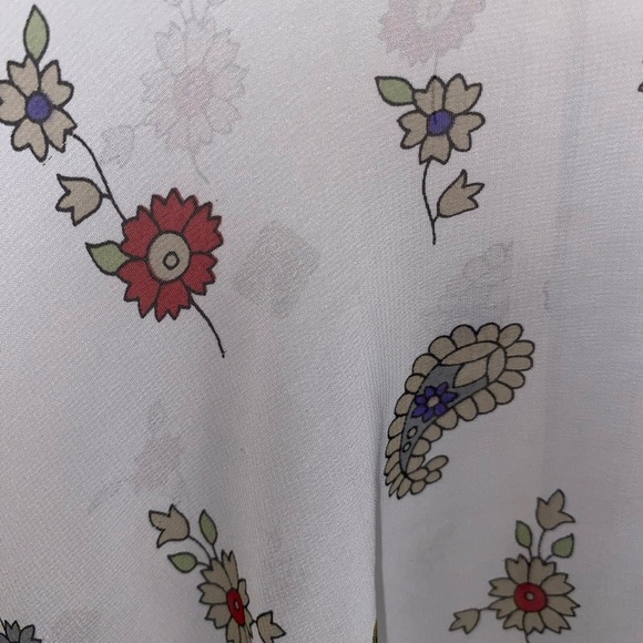 Urban Outfitters Ecote cream Boho Western White Paisley Kimono Shawl - Picture 12 of 14